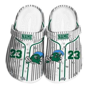 personalized tulane green wave pinstripe pattern clog best selling