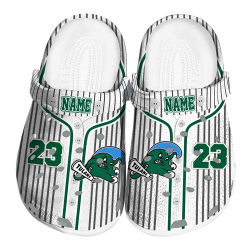 personalized tulane green wave pinstripe pattern clog best selling