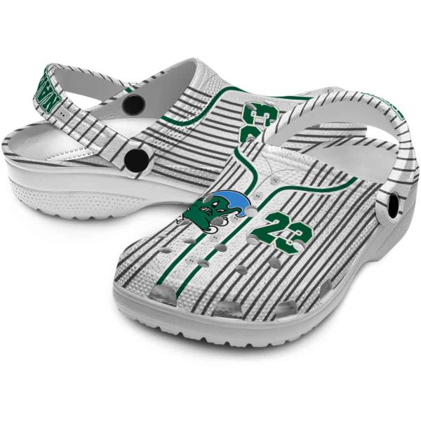 personalized tulane green wave pinstripe pattern clog high quality