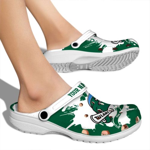 personalized tulane green wave splatter pattern clog fashion forward
