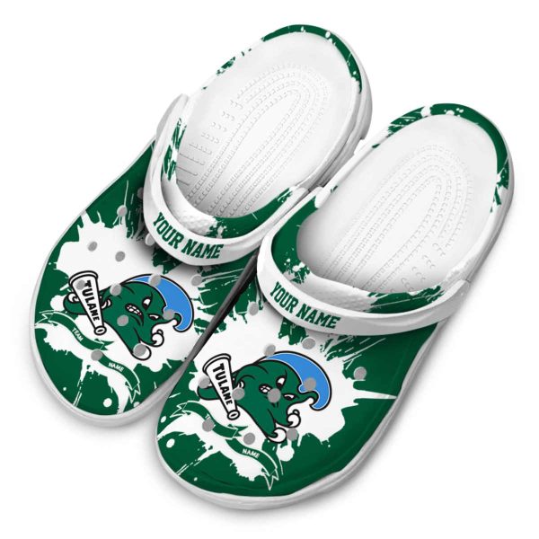 personalized tulane green wave splatter pattern clog latest model