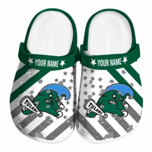 personalized tulane green wave star spangled graphic clog best selling