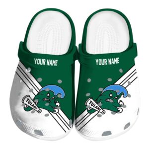 personalized tulane green wave striped accents clog best selling