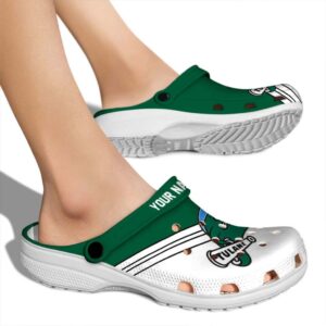 personalized tulane green wave striped accents clog fashion forward