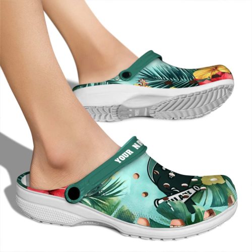 personalized tulane green wave tropical vibes clog fashion forward