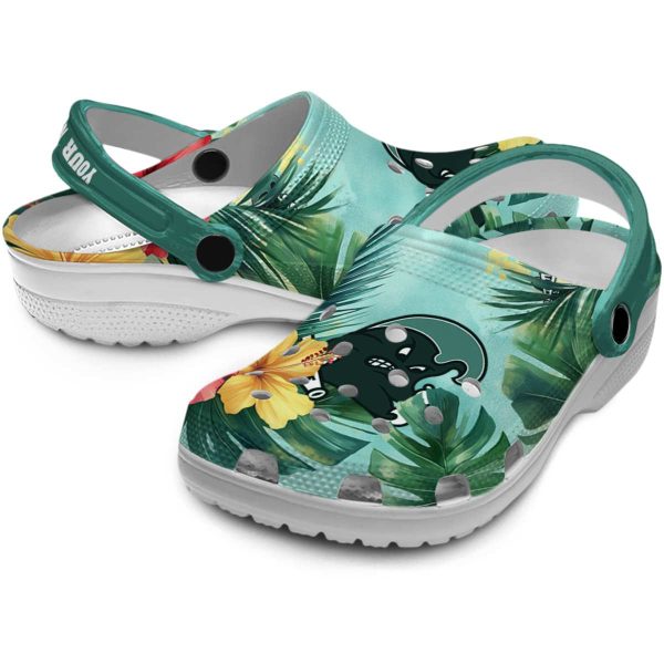 personalized tulane green wave tropical vibes clog high quality