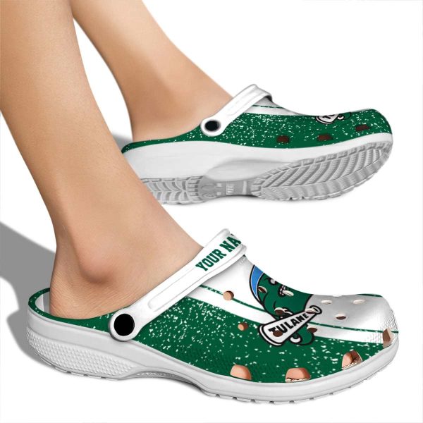 personalized tulane green wave vertical stripes clog fashion forward