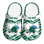 personalized tulane green wave zigzag paint burst clog best selling