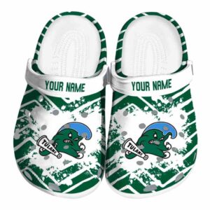personalized tulane green wave zigzag paint burst clog best selling