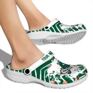 personalized tulane green wave zigzag paint burst clog fashion forward