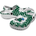 personalized tulane green wave zigzag paint burst clog best selling
