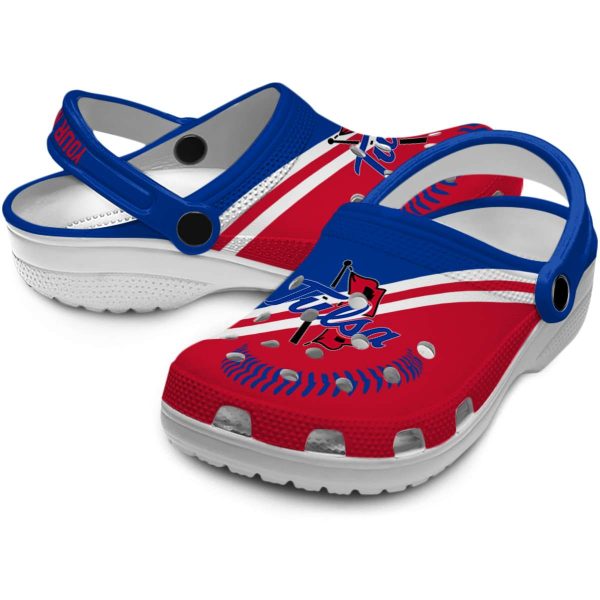 personalized tulsa golden hurricane baseball motif clog high quality
