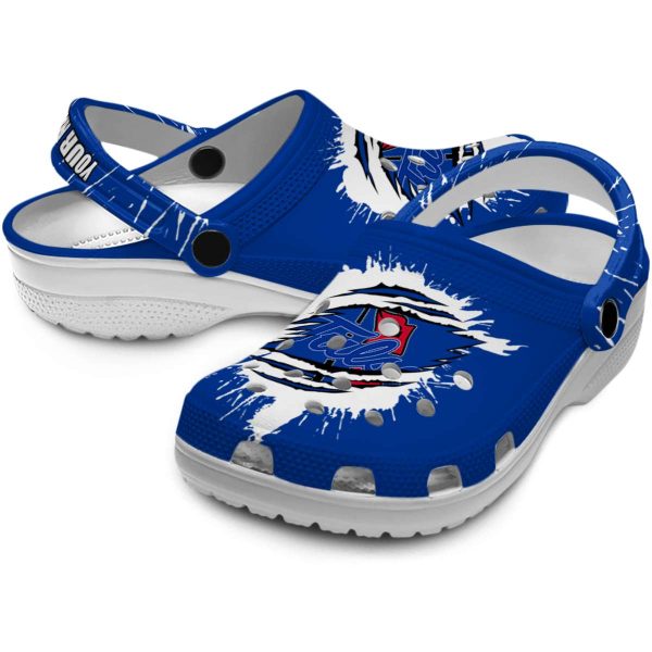 personalized tulsa golden hurricane splash motif background clog high quality
