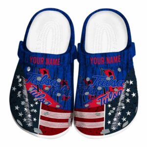 personalized tulsa golden hurricane star spangled side pattern clog best selling