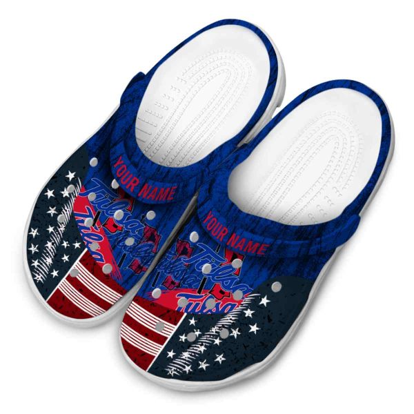 personalized tulsa golden hurricane star spangled side pattern clog latest model