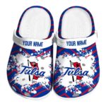 personalized tulsa golden hurricane zigzag paint burst clog best selling