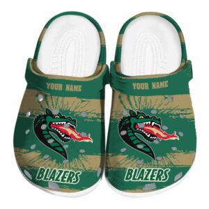 personalized uab blazers paint splatter graphics clog best selling