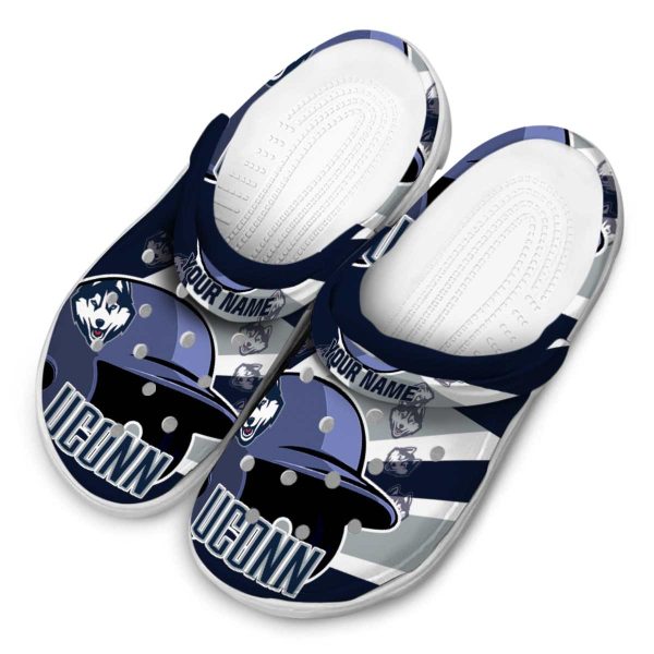 personalized uconn huskies baseball helmet clog latest model