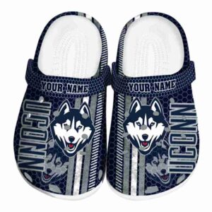 personalized uconn huskies contrasting stripes clog best selling