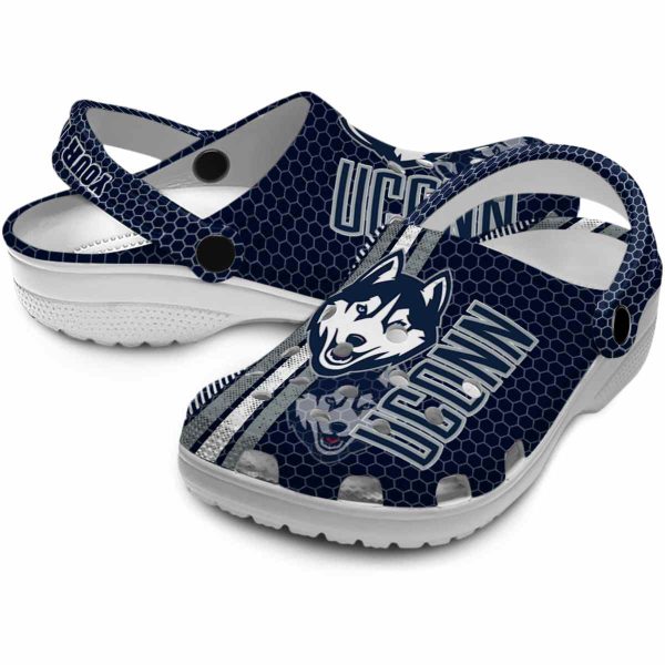 personalized uconn huskies contrasting stripes clog high quality
