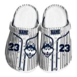 personalized uconn huskies pinstripe pattern clog best selling