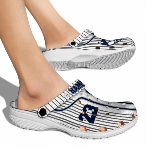 personalized uconn huskies pinstripe pattern clog fashion forward
