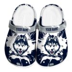 personalized uconn huskies splatter pattern clog best selling
