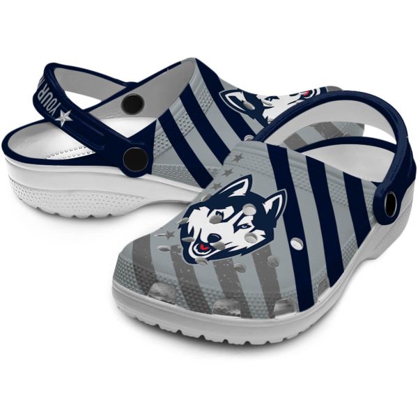 personalized uconn huskies star spangled graphic clog high quality