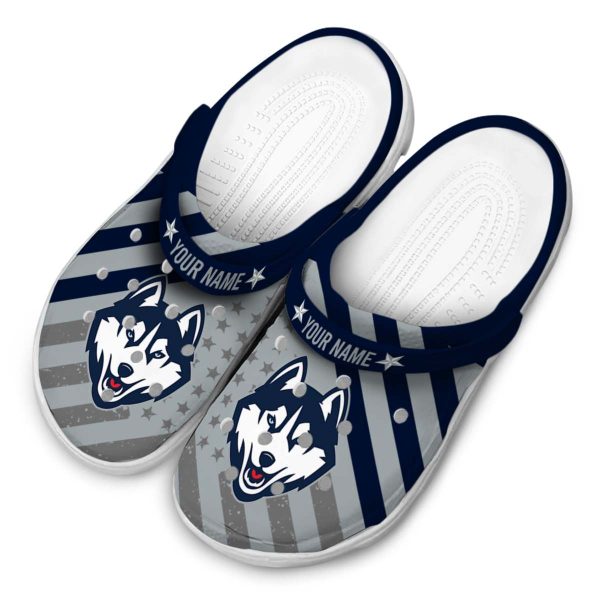 personalized uconn huskies star spangled graphic clog latest model