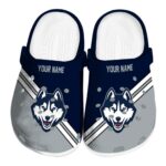 personalized uconn huskies striped accents clog best selling
