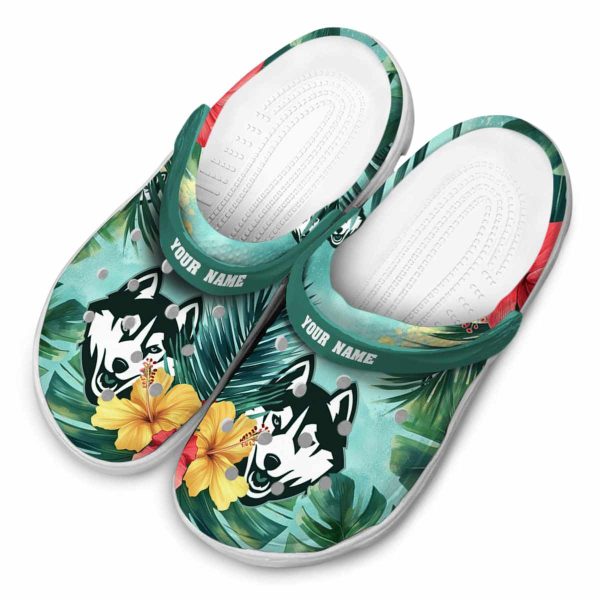 personalized uconn huskies tropical vibes clog latest model
