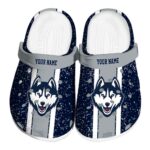 personalized uconn huskies vertical stripes clog best selling