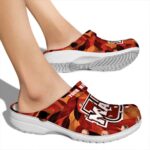 personalized umass minutemen autumn leaves clog best selling