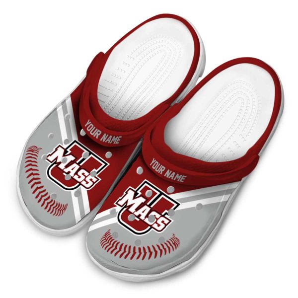 personalized umass minutemen baseball motif clog latest model