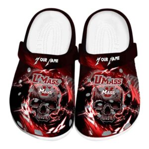 personalized umass minutemen gothic skull clog best selling