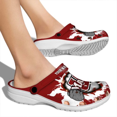 personalized umass minutemen gripping hand clog fashion forward