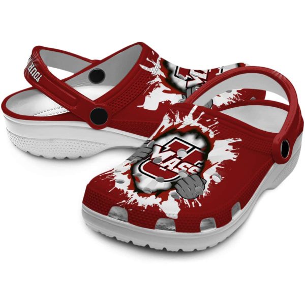 personalized umass minutemen gripping hand clog high quality