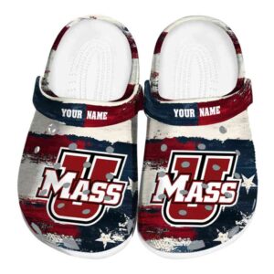 personalized umass minutemen patriotic stripes clog best selling