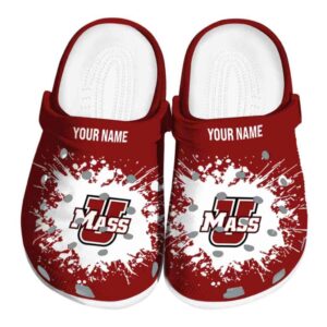 personalized umass minutemen splatter background clog best selling