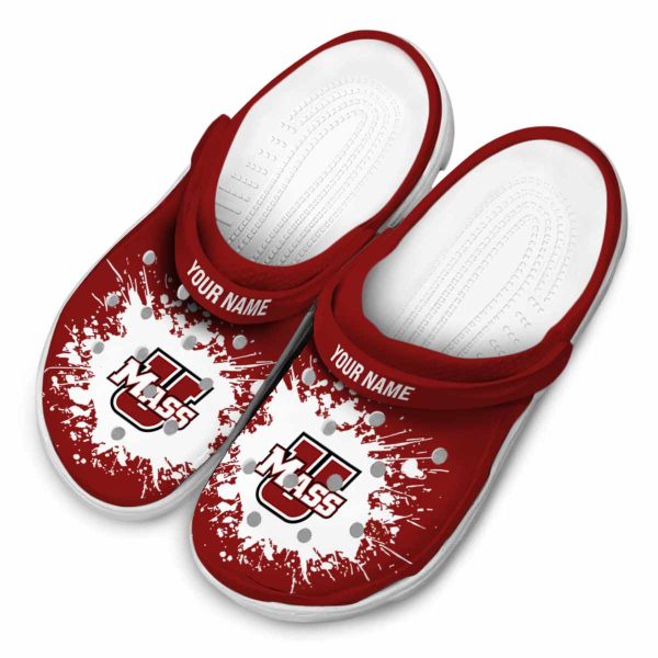 personalized umass minutemen splatter background clog latest model