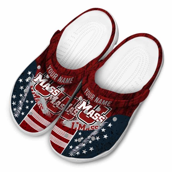 personalized umass minutemen star spangled side pattern clog latest model