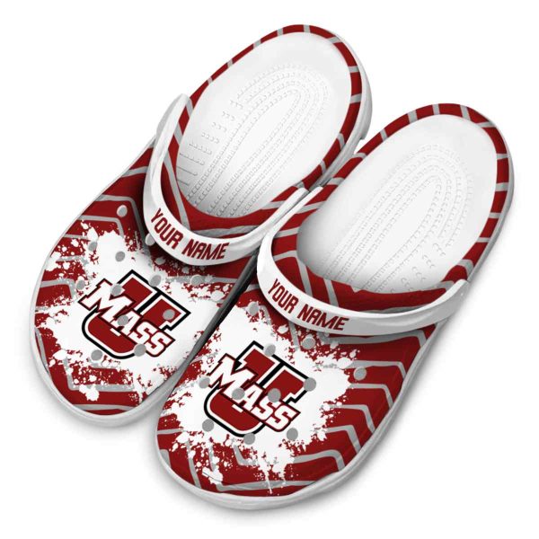 personalized umass minutemen zigzag paint burst clog latest model