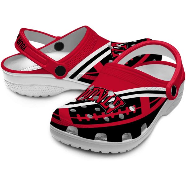personalized unlv rebels football motif clog high quality