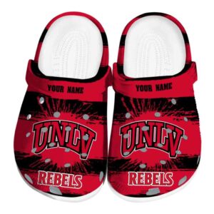personalized unlv rebels paint splatter graphics clog best selling