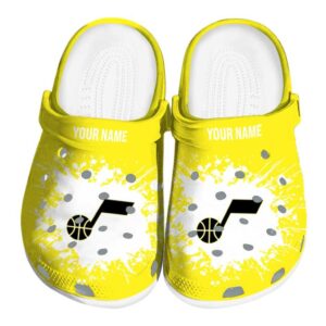 personalized utah jazz splatter background clog best selling
