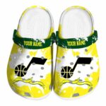 personalized utah jazz splatter pattern clog best selling