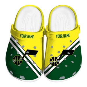 personalized utah jazz striped accents clog best selling