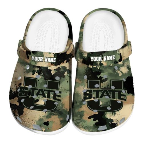 personalized utah state aggies camouflage craze clog best selling