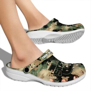 personalized utah state aggies camouflage craze clog fashion forward