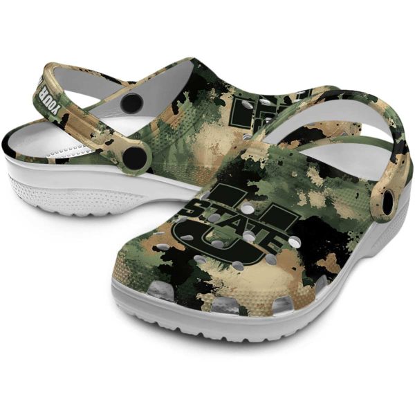 personalized utah state aggies camouflage craze clog high quality
